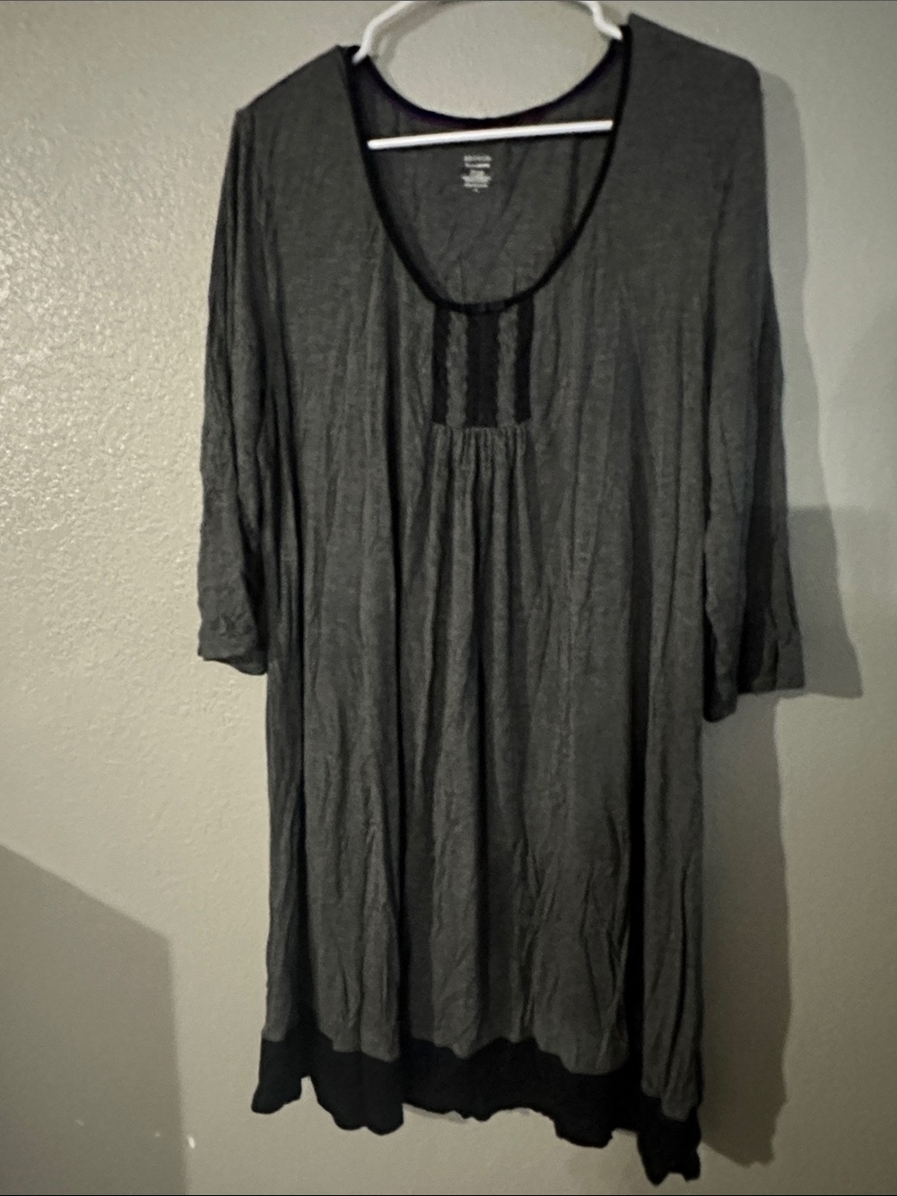 George Gray Scoop-Neck Gown with Black Trim